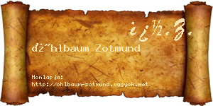Öhlbaum Zotmund névjegykártya